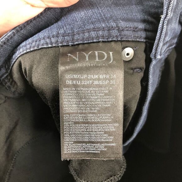 NYDJ Curves 360 Marilyn Straight Leg Jeans Shaping High Rise Dark Wash Size 2 - Picture 6 of 7